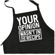 ApronMen, BBQ Apron For Men - Your Opinion - 100% Cotton Funny Cooking Aprons For Men with Pockets - Black Color