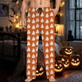 thumbnail image 6 of CONFREE Mens Halloween Pajama Pants Hallowmas Pj Pants for Men Pumpkin Ghost Print Lounge Bottoms Elastic Waist Drawstring Sleepwear With Pockets, 6 of 6