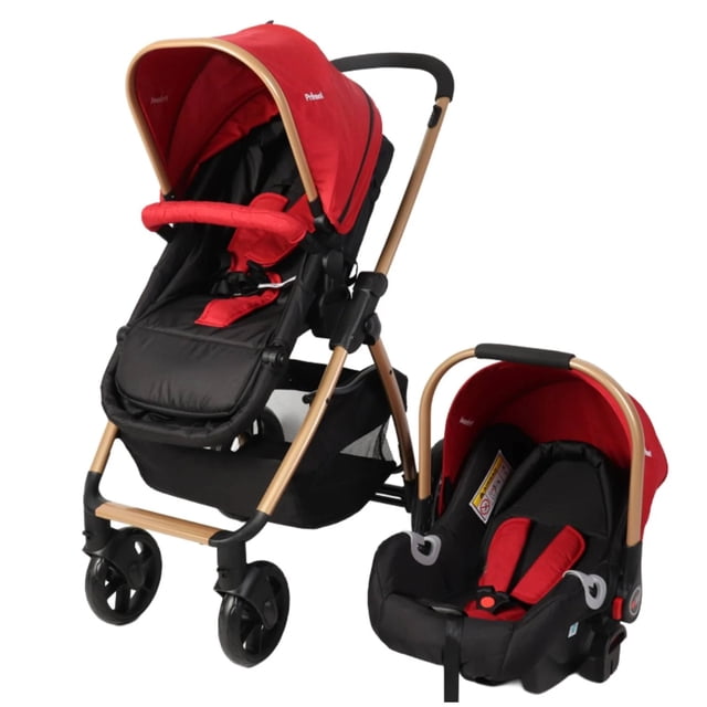 Carriola De Bebe Prinsel Prima Ts Portabebe/autoasiento Rojo/Dorado