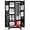 71" Bathroom Storage Cabinet, variant on 71'' Metal Storage Cabinet with Doors, Multifunctional Bathroom/Garage Lockable Steel Cabinet, Broom Closet Storage with Hanging Rod (Style-1)