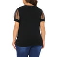 thumbnail image 4 of DARING DIVA Women's Plus Mesh T Shirt Blouse Tops 1X Black, 4 of 6