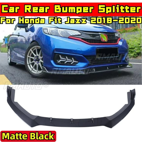 For Honda Fit Jazz 2018-2020 Body Kit Front Bumper Diffuser Glossy Black Sport Style Front Bumper Splitter Car Accessories