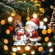thumbnail image 3 of Oioii Santa’s Sleigh Ornament, Festive Christmas Tree Decoration Acrylic Materials 2D Flat Pendant, 3 of 4