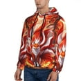 thumbnail image 3 of Fotbe Men's Hoodie with Red Sun Flame Fox Pattern - Kangaroo Pocket Pullover Hooded Sweatshirt, Perfect for Daily Wear, Travel, and Home-Medium, 3 of 7