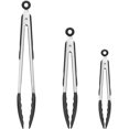 thumbnail image 5 of Premium Stainless Steel Locking Kitchen Tongs with Silicon Tips, Heat Resistant Cooking Tongs Set of 3-7", 9" and 12" (Black), 5 of 7