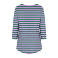 thumbnail image 4 of miqiqism Fashion Striped Tops For Women Trendy Long Sleeves Tshirts Juniors Flowy Loose Fit Blouses Teen Girls Deep V Neck Colorblock Pleated Pullover Clothing,Pink,Large, 4 of 4