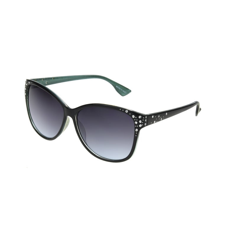 Foster Grant Women's Cat Eye Black Sunglasses, Jeweled photo 2