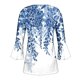 thumbnail image 5 of ICHUANYI Clearance Women's Casual Trumpet 3/4 Sleeve Printed Buttoned Basic Ruched Corset Tunic Tops Pleated T-shirts Blouses(Light Blue, M) ICHUANYI WER2023081009972, 5 of 5