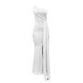 thumbnail image 5 of White Dresses for Women 2024 Women One Shoulder Long Prom Dress Elegant Bodycon Maxi Formal Party Evening Gowns With Slit Prom Dresses 2024, 5 of 6