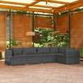 thumbnail image 1 of vidaXL 5 Piece Garden Lounge Set with Cushions Poly Rattan Grey, 1 of 4