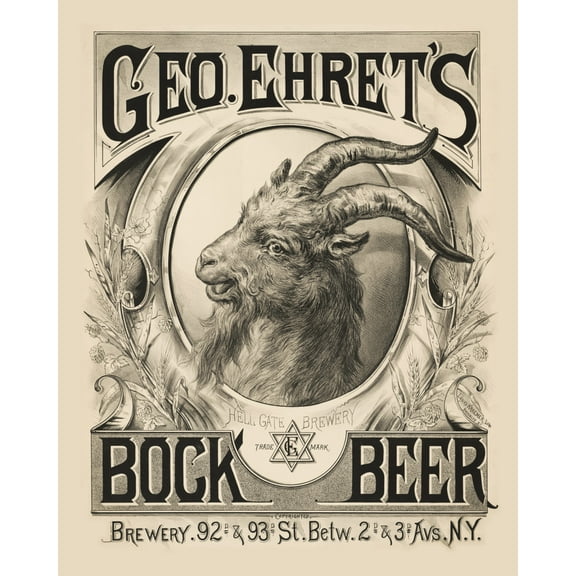 Print: Ehret Hell Gate Brewery, Bock Beer, New York City, 1888