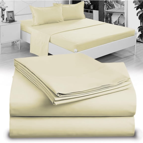 Crescent Bedding Micro Fiber Sheet Set - Soft and Comfy - By 100% Satisfaction Guarantee (Twin XL, Beige)