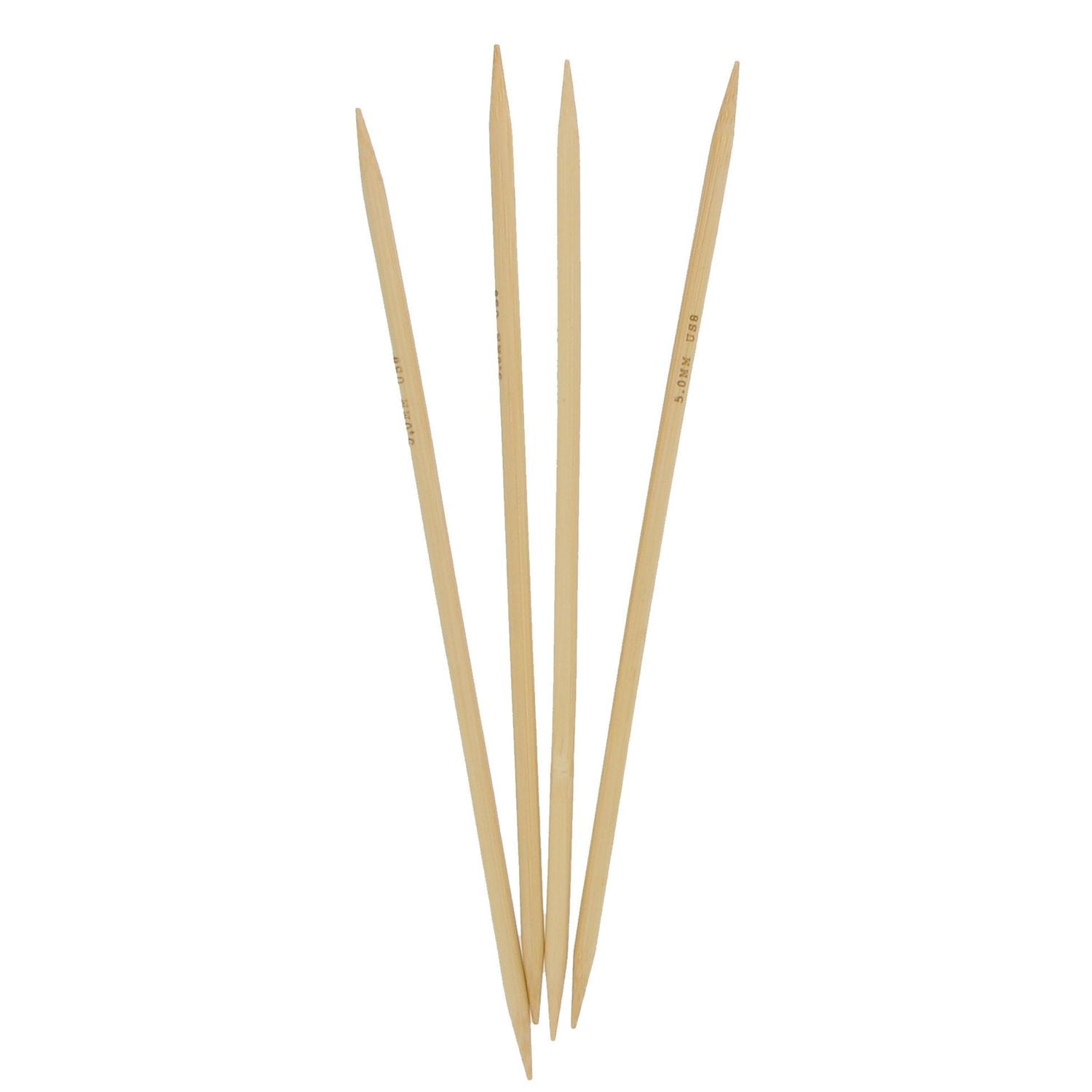Love Knitting 8" Bamboo Double Point Knitting Needles - 4 pieces, Sizes 2.5 - 5.0 mm