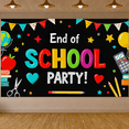 thumbnail image 6 of Colorful End of School Party Banner with School Supplies Elements Party Decorations Backdrop for Classroom Celebrations Photo Props Graduation Events, 6 of 8