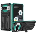 thumbnail image 1 of KOMI pour Google Pixel 8 Pro Étui avec Porte-Cartes, Support Intégré Étui Portefeuille de Protection Intégrale Testée contre les Chutes pour Google Pixel 8 Pro (Vert), 1 of 5