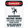 thumbnail image 1 of Hazardous Voltage Inside Can Shock, Burn Or Cause Injury Sign, OSHA Danger Sign, 24x36 Corrugated Plastic, 1 of 7