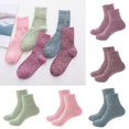 thumbnail image 1 of Zhaomeidaxi Solid Color Socks, Winter Soft and Thick Knitted Round-toe Socks, Cut Slippery Unisex 5 Pairs, 1 of 1