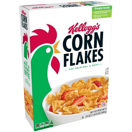 Kellogg's Corn Flakes Original Fat Free Breakfast Cereal 24 (Best Way To Eat Corn Flakes)