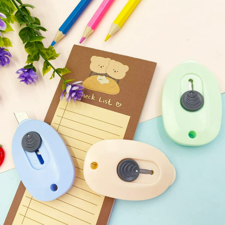 Mini Box Cutters, 3Pcs Retractable Art Cutter Utility Knife,Cute Cloud  Shaped Kawaii Letter Opener Portable Paper Cutter for Envelope Bags Express