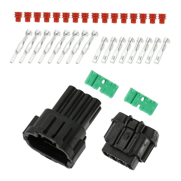 Unique Bargains 8 Pin Front Headlight Connector Housing Male Female Wire Terminal Connector for Nissan 1 Set