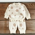 thumbnail image 2 of Splozh Baby Girl Outfits Toddler Baby Girl Outfits Long Sleeve Sweatsuit Pants 2 Piece Clothes Fall Winter Spring Infant Sweater Set Khaki,12-15 Months, 2 of 9
