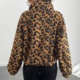 thumbnail image 4 of Tbopshirt Womens Fleece Jackets Coats Clearance,Fleece Cardigans for Women,Casual Trend Leopard Print Short Plush Jacket,Fuzzy Fleece Cardigan Jackets Women, 4 of 6