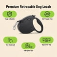 thumbnail image 3 of Likaty Heavy Duty Retractable Dog Leash, 16ft Durable Flex Rope with Non-Slip Grip for Dogs up to 55 lbs, Black, 3 of 9