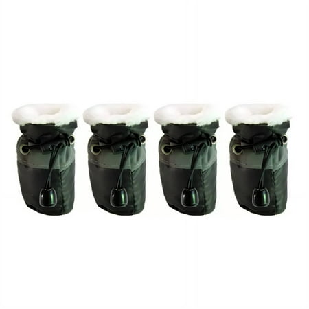 GASTROPOD 4Pcs Dog Shoes Reflective Safety Strips Dog Boots Adjustable Strap Dog Booties Non-Slip Rubber Sole Dog Rain Boots 4.4x3.6cm Black
