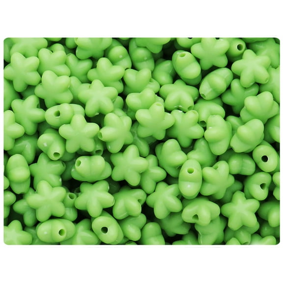 BeadTin Light Green Opaque 10mm Star Plastic Craft Beads (125pcs)