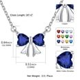 thumbnail image 4 of FindChic Bow Necklace for Women, Synthetic Sapphire Birthstone Necklaces Bow Heart Cubic Zirconia Pendant Birthday Mothers Day Jewelry Gifts Her Wife Lady Adults Ideas, 4 of 9