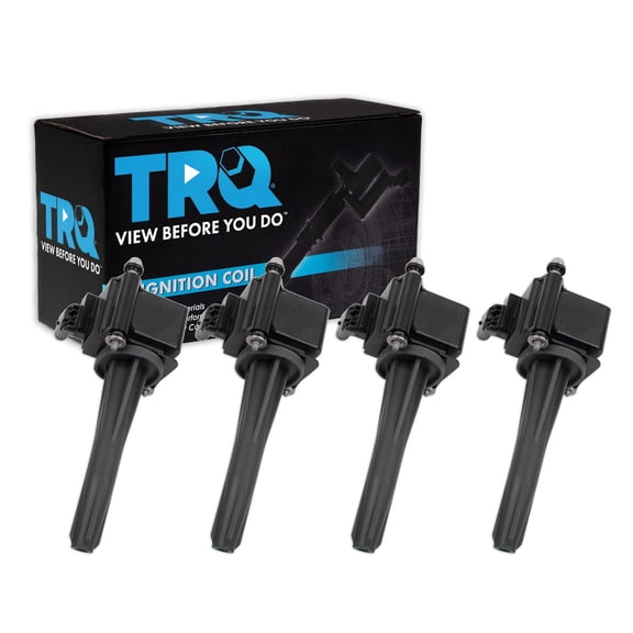 TRQ Ignition Coil Set 4 Piece Fits 19-22 Chevrolet Silverado 1500 22 Silverado 1500 LTD 19-22 GMC Sierra 1500 20-22 Cadillac CT4