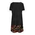 thumbnail image 4 of SMihono Robe d'Été Boho pour Femmes Grande Taille Mode Femmes Décontractée Col Rond Imprimé Manches Courtes Robe avec Poche, 4 of 5