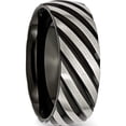 thumbnail image 4 of Titanium Brushed & Polished Black Ip-Plated 8mm Grooved Band (Size 11) Made In China tb300-11, 4 of 5