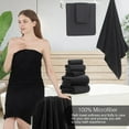 thumbnail image 4 of 18 Piece Family Bath Towel Set Include 6 Bath Towels,6 Hand Towels and 6 Washcloths Soft Bathroom Towel with Hanging Loops,Highly Absorbent Quick Dry Towels Set for Bathroom,Hotel and Spa-Black, 4 of 18