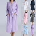 thumbnail image 1 of VOAVEKE Womens Robe,Bathrobe for Women,Linen Knit Lightweight Spa Bath Robes for Women Summer Fall Soft Robes Navy M, 1 of 7