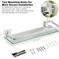 thumbnail image 4 of 15.7-inch Wall-Mounted Floating Glass Bathroom Shelf with Towel Holder - Silver, 4 of 9