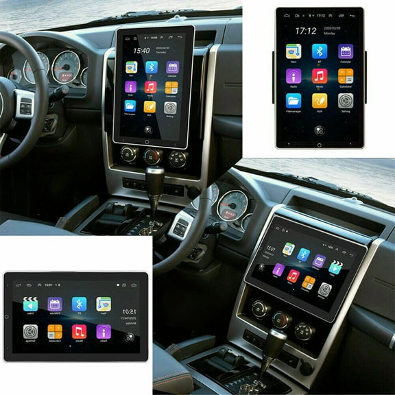 HUOEPU Rotatable Touch Screen Car Stereo,10" Android 13, Wireless CarPlay/Android Auto, 2GB 32GB, GPS Navigation,Bluetooth, AHD Backup Camera