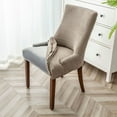 thumbnail image 4 of Armless Wingback Stretch Chair Slipcover,Sloping Armchair Covers Removable Washable Anti-Dust Spandex Jacquard Side Chair Slipcover for Dining Living Room Banquet Hotel-2-Khaki, 4 of 7