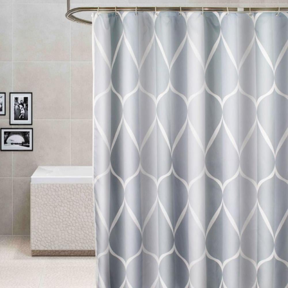 Waterproof Thicken Fabric Shower Curtain Liner Set Weighted Hem with 12 Hooks 
