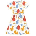 thumbnail image 5 of LOVZFMLL Robe Élégante Décontractée à Carreaux avec Imprimé Floral pour Filles Enfants, 5 of 5
