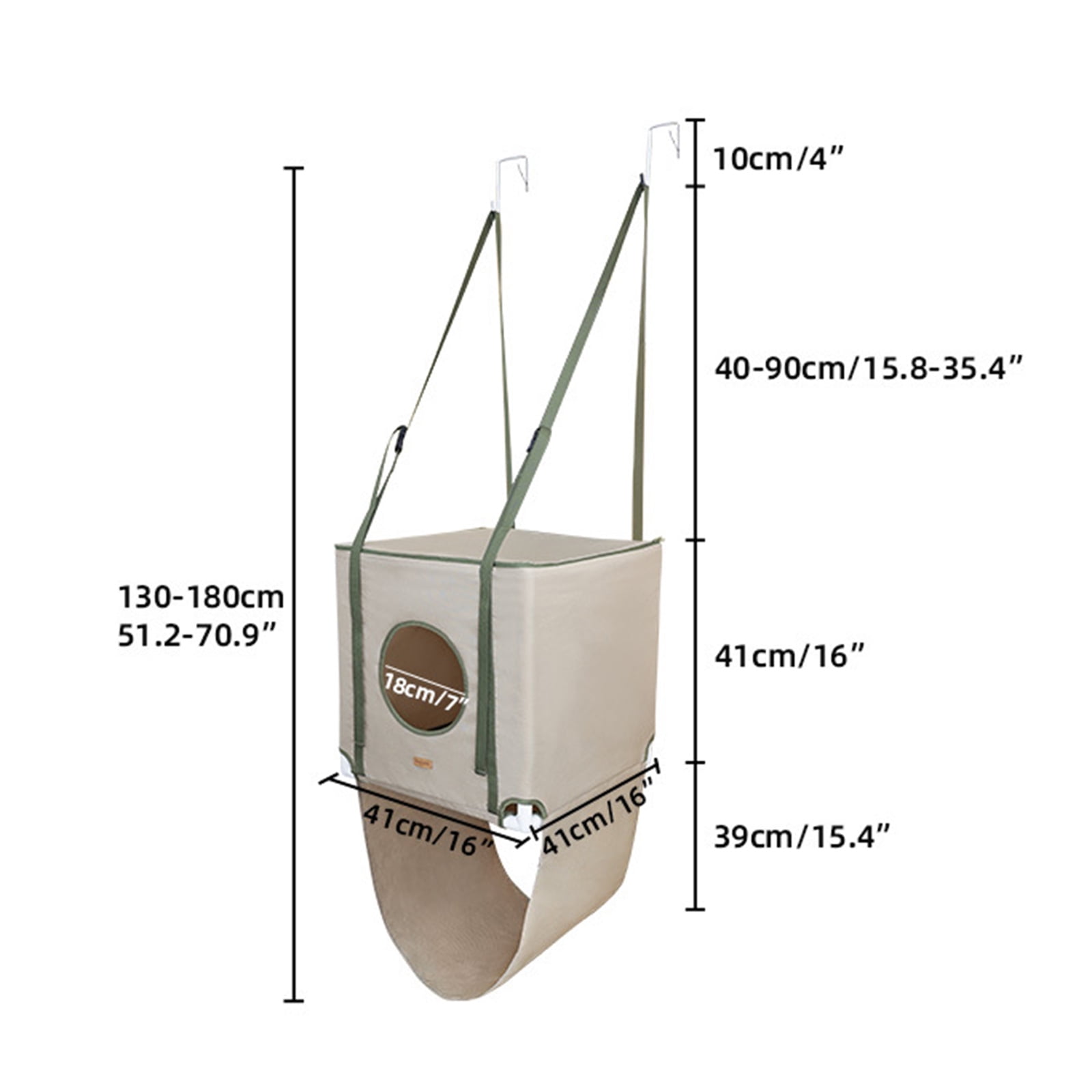 2 Layered Cats Hammock Bed Door Breathable Polyester Cats Shelter House For Pet Easy Use for Door