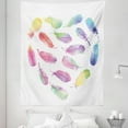 thumbnail image 1 of Feather Tapestry, Fluffy Dreamy Pattern with Watercolor Elements Plumage Romantic Design, Fabric Wall Hanging Decor for Bedroom Living Room Dorm, 5 Sizes, Multicolor, by Ambesonne, 1 of 1