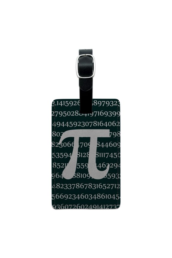 Pi Math Geek Nerd 3.14 Rectangle Leather Luggage Card Suitcase Carry-On ID Tag