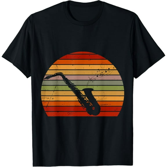 t-shirt Retro style Vintage Saxophone Keyboard Musical Instrument T-Shirt.