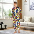 thumbnail image 6 of FORMRS Onesies Pajama for Adults Unisex Hoodie Winter Jumpsuit One Piece Sleepwear, Sizes S-2XL, Art Triangles, 6 of 7