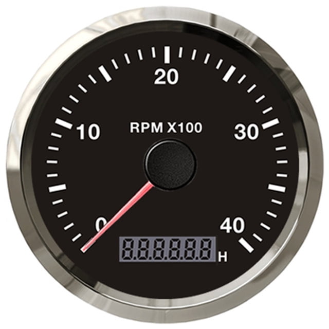Boat Tachometer Engine Stainless Steel Bezel Hour Meter LCD Display With M16 M18 Sensor For Car Motorcycle 3k 4k 8k RPM ,Easy to Calibrate