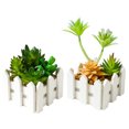 thumbnail image 1 of Combinación de suculentas en maceta, adornos pequeños de moda creativos, plantas verdes artificiales, 2 uds., 1 of 5