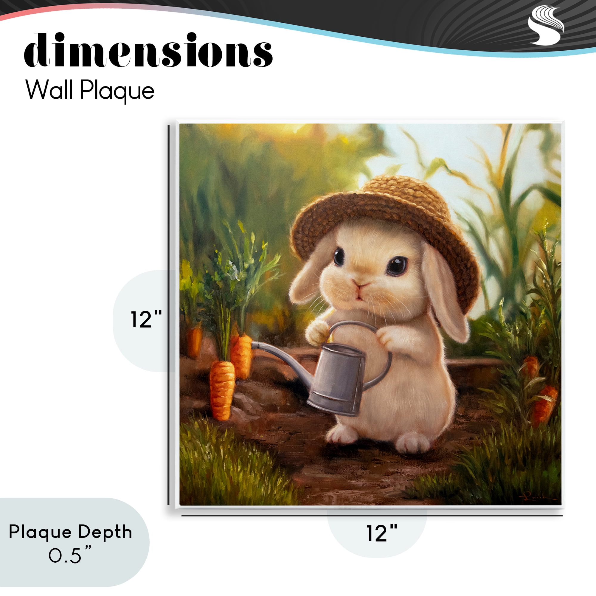 Stupell Industries Bunny with Carrot Garden Wall Plaque Art, design by Lucia Heffernan