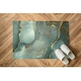 thumbnail image 4 of Machine Washable Rugs, Salon Rugs, Green Marble Rug, Colorful Rug, Green Rugs, Shimmery Rug, Home Decor Rug, Modern Rug, Luxury Rug, 3.3'x9.2' - 100x280 cm, 4 of 7