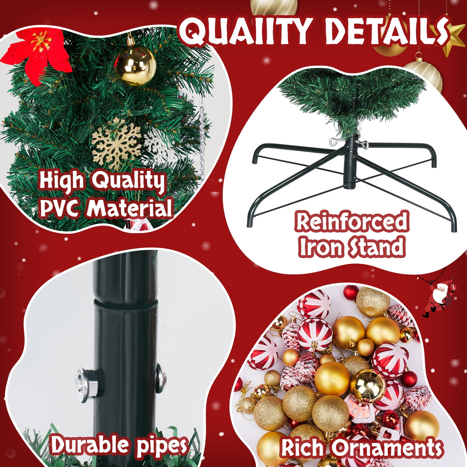 Astoutdoor Green PVC Christmas Arch, 94.5 x 15.7 x 104.3 in